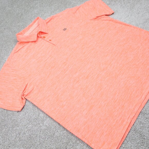 Three Sixty Six Polo Shirt Mens 3XL XXXL Orange Performance Stretch Golf S/S - Picture 6 of 15
